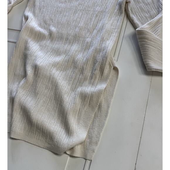 Modern Citizen Long Sleeve Sweater Mini Dress Cream Bodycon Textured Small - Picture 5 of 8